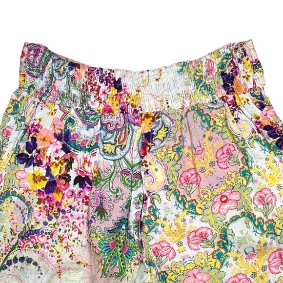 NWT Boho Pajama Lounge Pants Sz.L Pockets Floral Multi Pink Elastic Waist Fairy - Picture 5 of 10